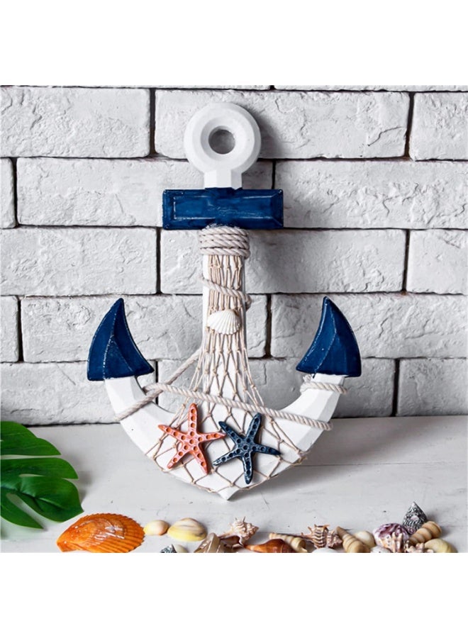 Anchor Wall Hanging Decor, Nautical Wooden Anchor Wall Art Hanging Ornament Nautical Anchor Ship Wall Decor Door Hanging Ornament - Image 5